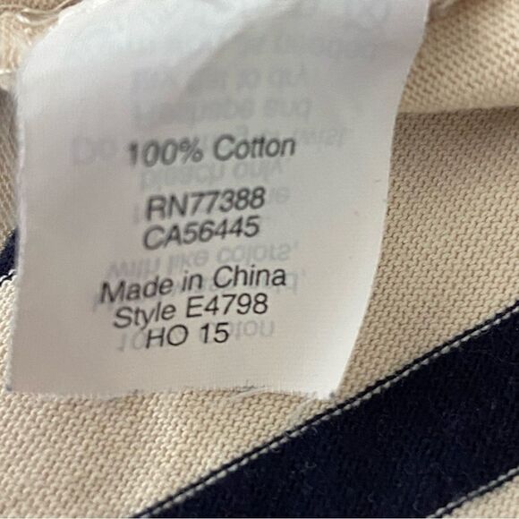 J Crew Cream & Black Striped Sequined Top Coastal Grandma Nautical Preppy Small - Picture 6 of 12